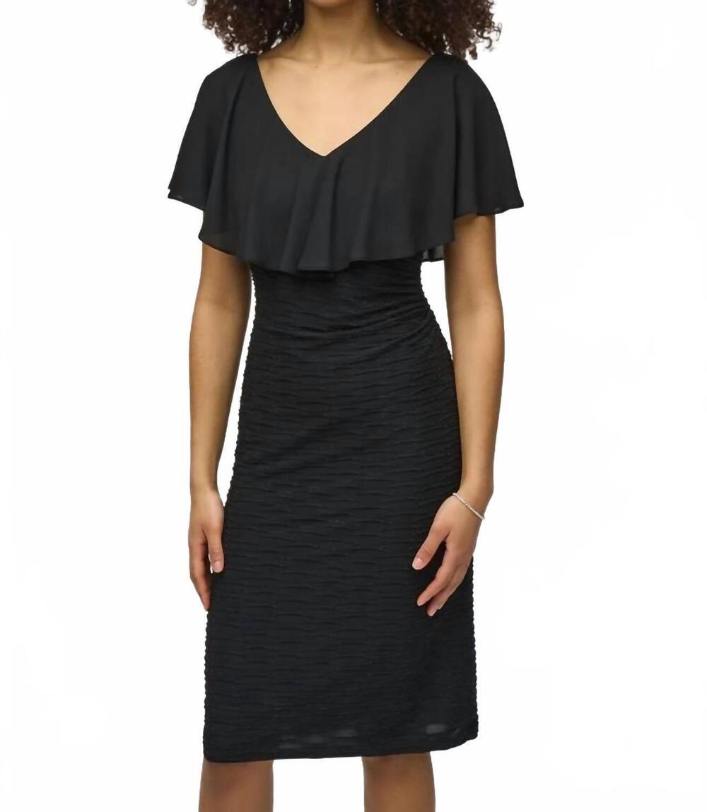 NEW JOSEPH RIBKOFF flutter sleeve dress in black